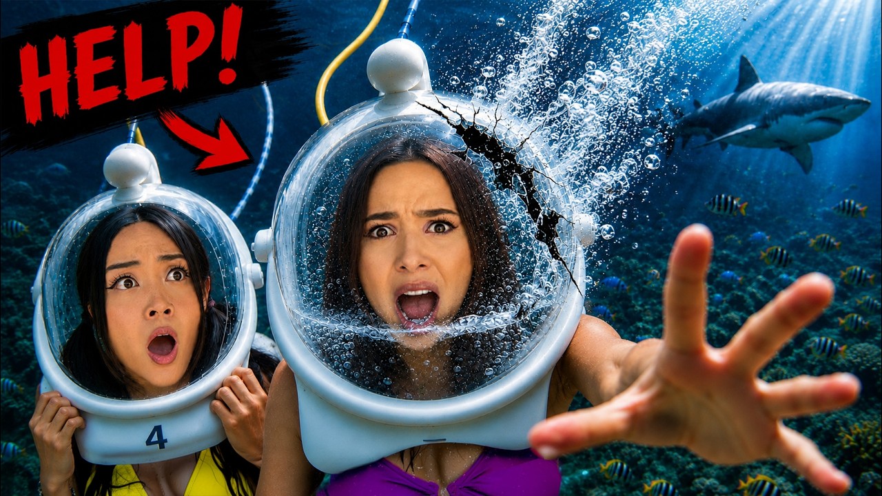 Trapped Underwater With NO AIR (My HELMET Broke!)