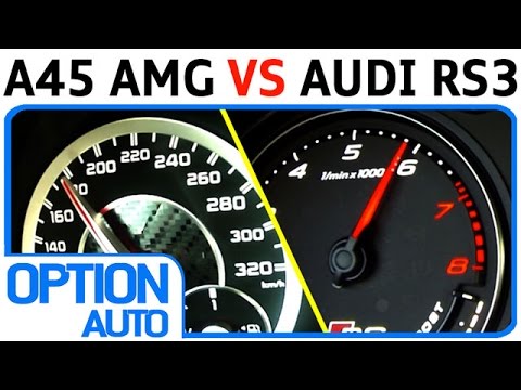 ★ 0-180 km/h • Mercedes A45 AMG vs New Audi RS3 Sportback (Option Auto)