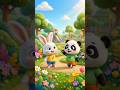 🐰🐼 Baby Bunny and Baby Panda!#babyrhymes #nurseryrhymes #kidssongs #englishrhymesforbabeys#shorts