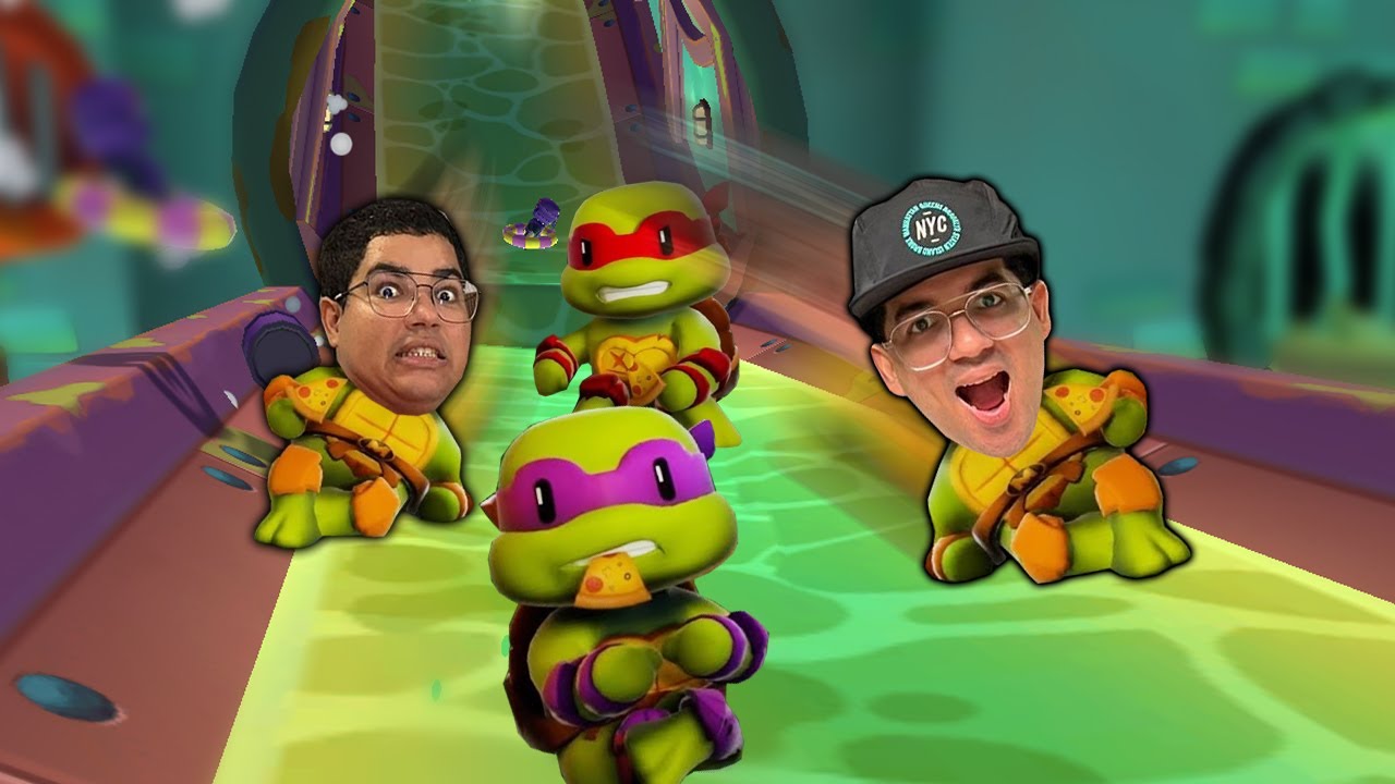 VIRAMOS TARTARUGAS NINJAS NO STUMBLE GUYS DENTRO DO ESCORREGADOR GIGANTE DO ESGOTO!!