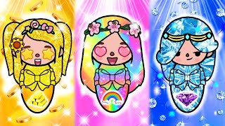 Golden Diamond And Rainbow Girl Was Adopted By A Poor Mom Sad Story Toca Life Story Toca Boca