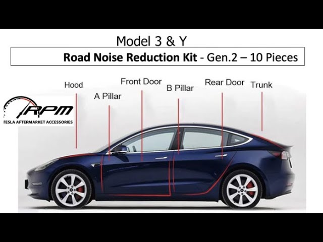 Model 3 & Y Road Noise Reduction Kit - Gen. 2 (10 Pieces) 
