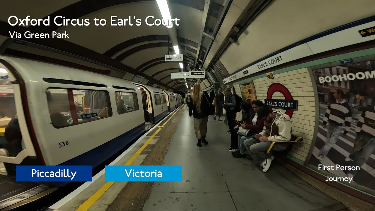 London Underground First Person Journey: Oxford Circus to Earl's Court via Green Park