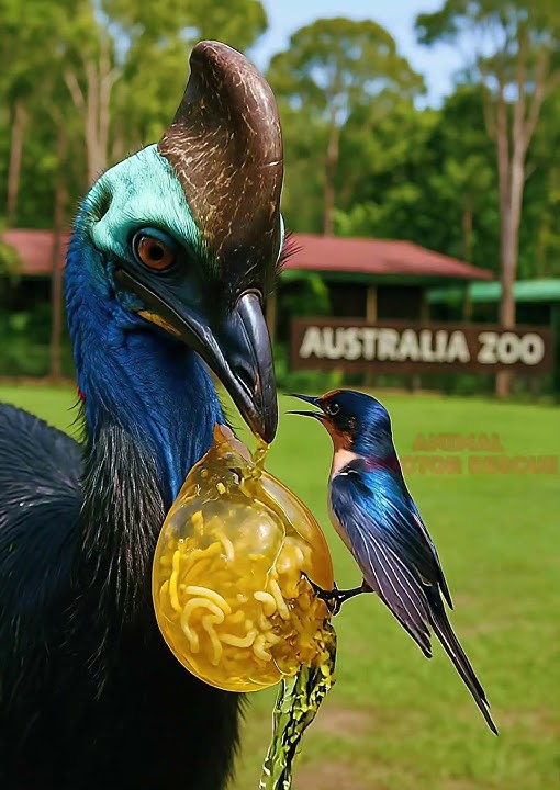 Swallows rescue a cassowary with a tumor | An incredible rescue!