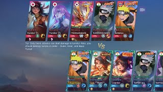 Mobile legends x naruto event/ naruto vs naruto/Fighting gameplay best fight in mobile legends 5v5