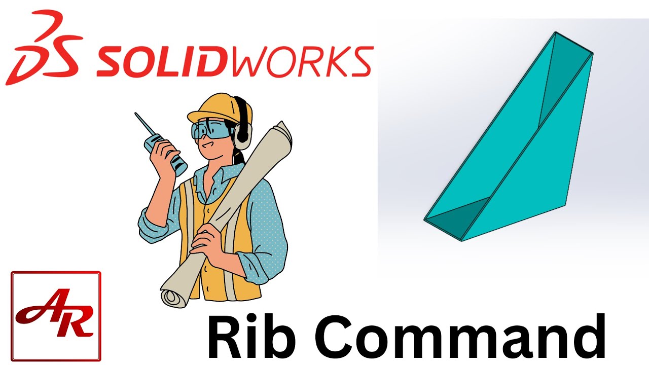 Solidwork simple exercise //Rib command//تمرین ریب در سالیدورک - YouTube