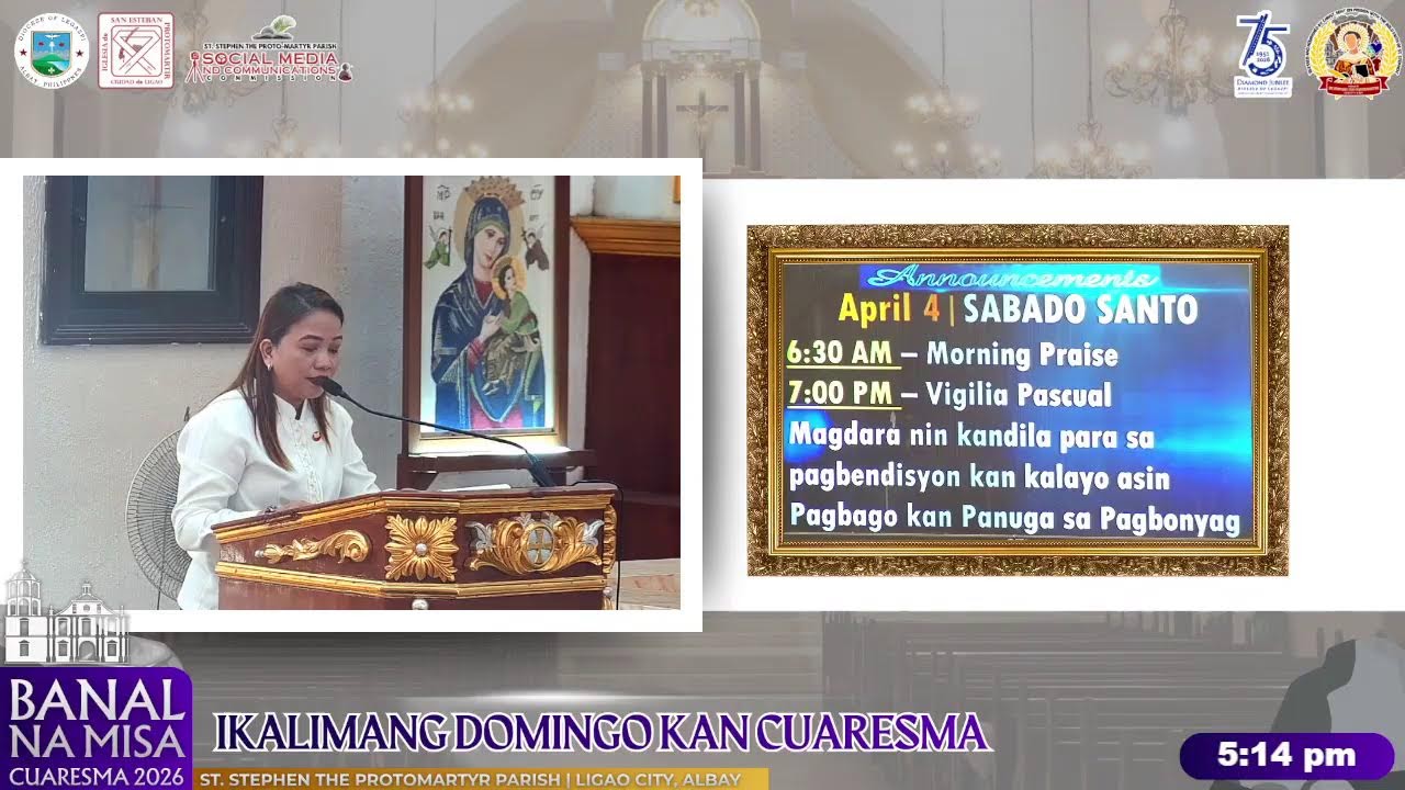 Banal na Misa | IKALIMANG DOMINGO KAN CUARESMA