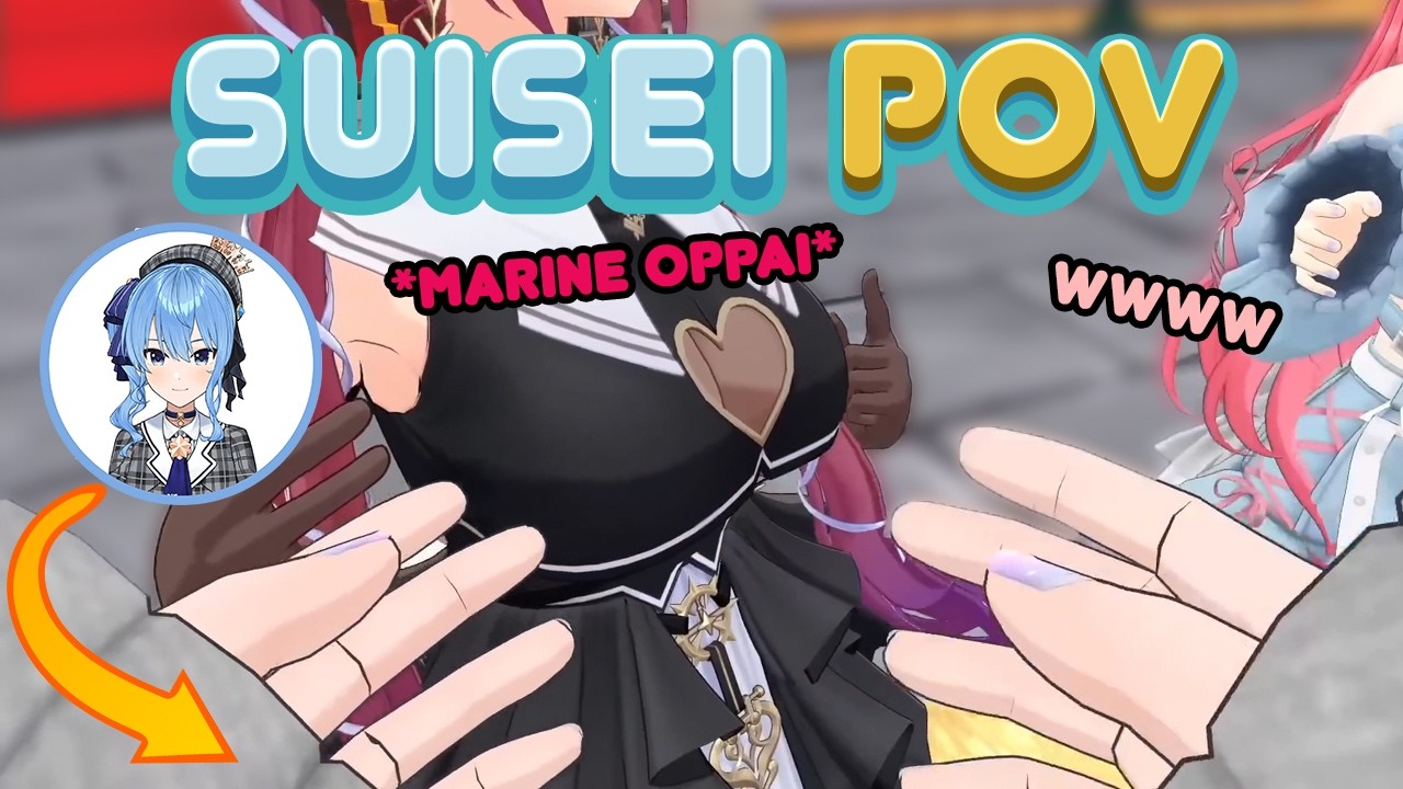 Suisei & Miko SURPRISED by Marine 3D PHYSICS in VRChat【Suisei / Miko / Marine / VRChat】