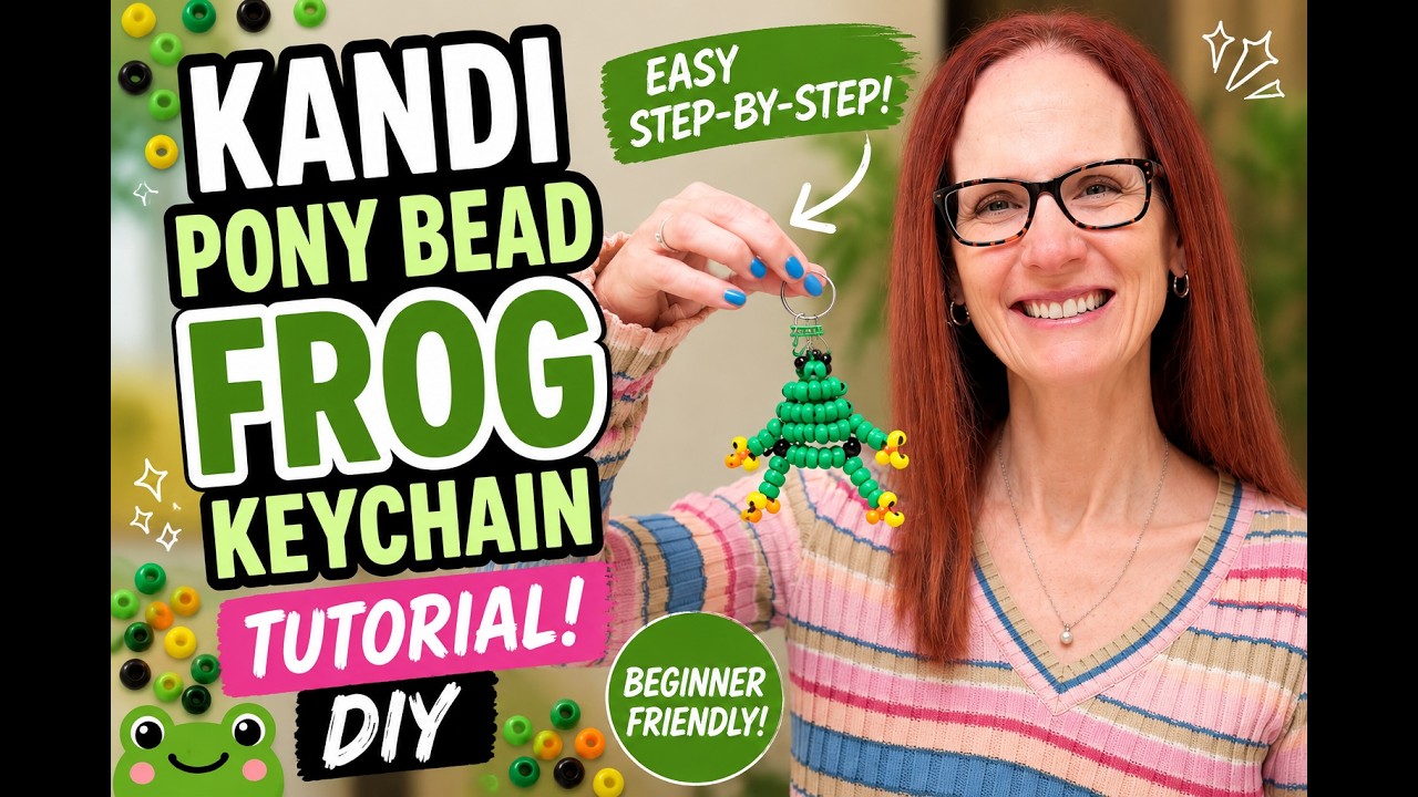 DIY Frog Kandi Keychain | Beginner Pony Bead Animal Tutorial - YouTube