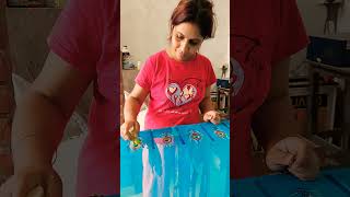 Bts Firozi Dupatta Te Pea Feathers Real Handpainting Process