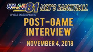 UAAP 81 MB: Post-game Interview | November 4, 2018