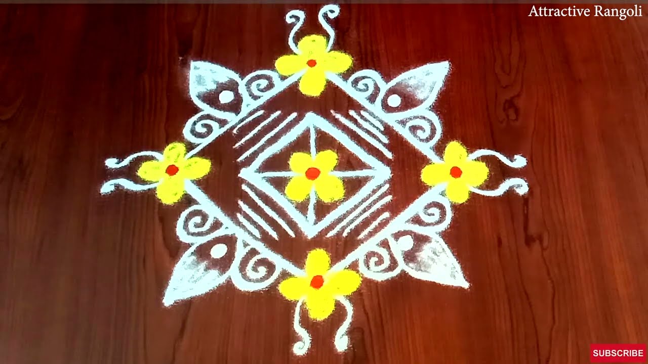 🌟3 Easy 🌟Thai Special Rangoli Muggulu🌟🌟daily Kolam 🌟Easy Padi Kolam Rangoli@AttractiveRangoli11