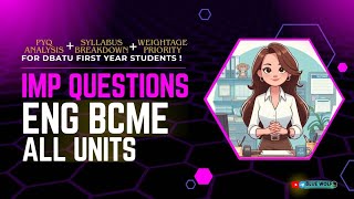 BCME  imp questions all units dbatu btech first year by blue wolf