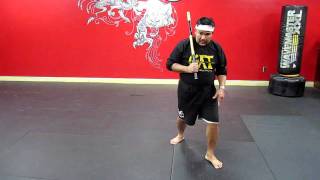 COURSE 1 - 7 FOOTWORK COMBATIVE ARNIS - SOLO BASTON (single stick) VIDEO NO.2