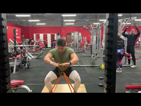 Banded Belt Squats with lifting belt