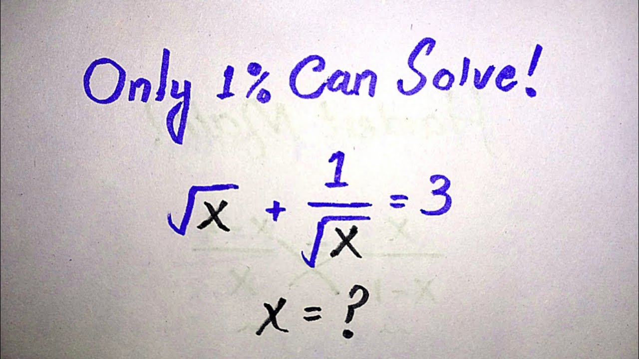 Solve for x in this nice algebra equation | Math olympiad - YouTube