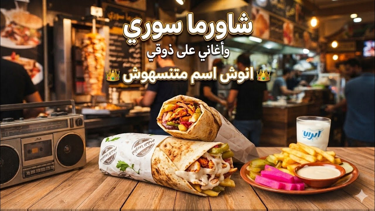 شاورما سوري 🔥وأغاني علي ذوقي 🌯👌