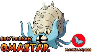 How To Draw Omastar Pokemon Drawing Animals