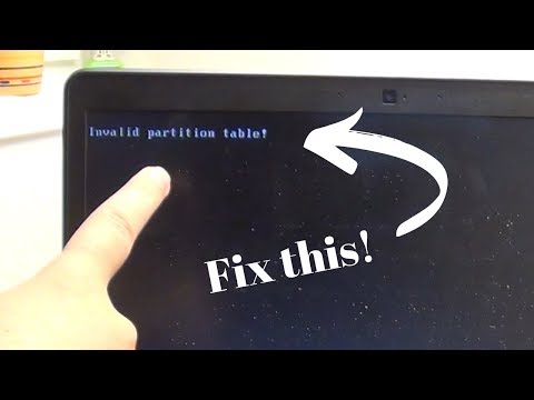 How to fix Invalid partition table! error