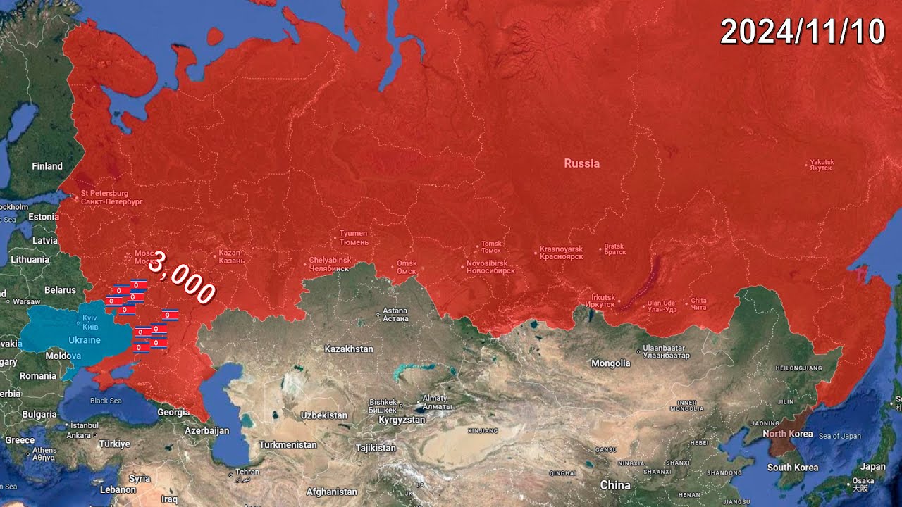 North Korea`s Invasion of Ukraine in 1 minute using Google Earth - YouTube
