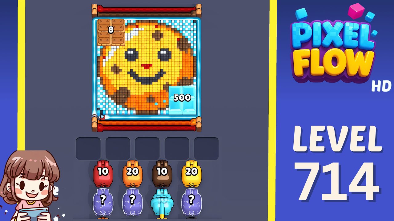 Pixel Flow Level 714 Solution Walkthrough