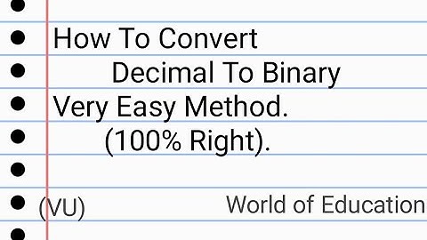 How to convert decimal Number in to binary Number by M.saqib.
