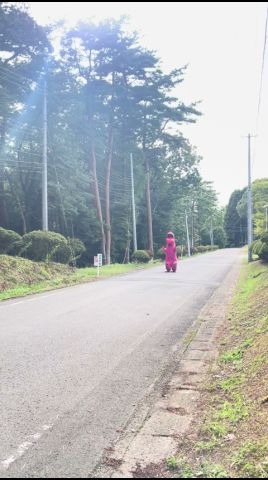 【走る謎の女】えいたそ、着ぐるみになる。【ティラノサウルスレース】