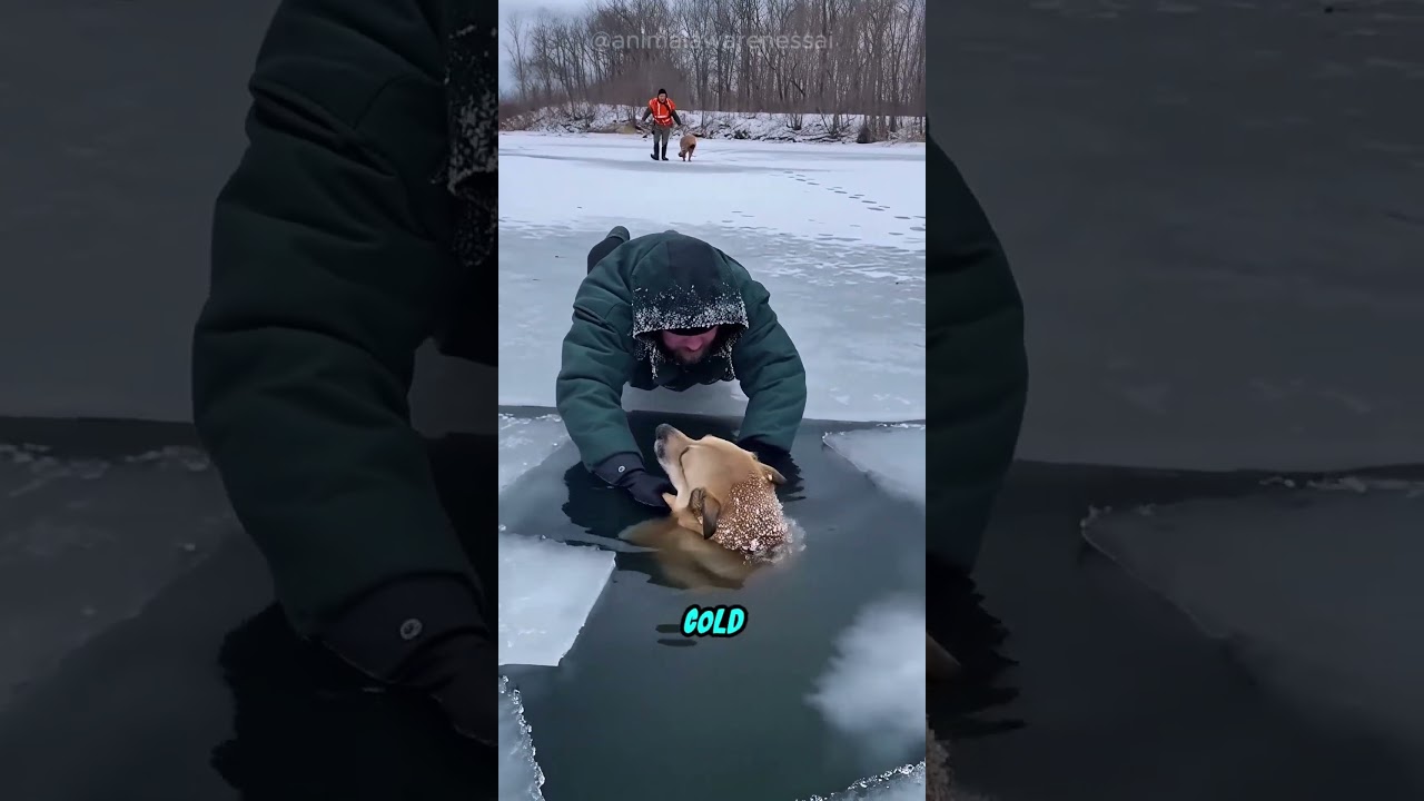 Man Saves Dog From Icy River || AI Awareness ||