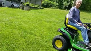 My Sister Pam - New John Deere S240 Tractor First Time Start the Ride