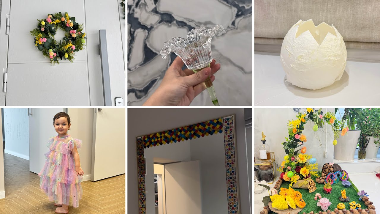 Novruz bayrami xonca dekoru✨Salfetkadan yumurta🐣Novruz xoncasi 🎉Semeni qoyulmasi 🌸Guzgumun son hali🪞