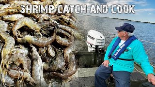 Catching WILD SHRIMP with a Trawl Net | Shrimp Catch and Cook