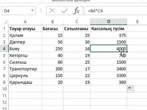 MS Excel Есептеулер жүргізу
