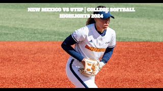 New Mexico vs UTEP | College Softball Highlights 2024