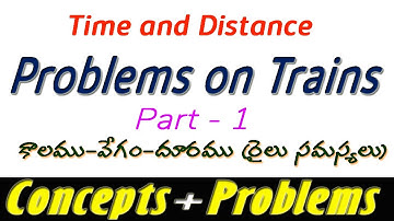 Problems on Trains I Part - 1 I Time and Distance I Concepts + Problems I Useful to all Comp. Exams