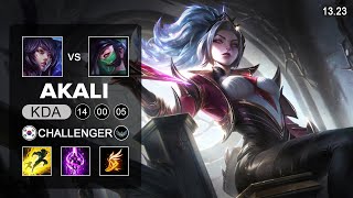 Akali vs Ahri Mid - KR Challenger - Patch 13.23 Season 13