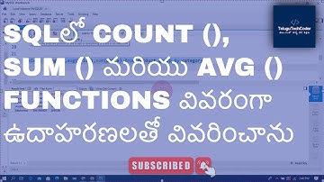 SQL in Telugu - Count, Sum and Avg functions in SQL with examples || Functions in SQL