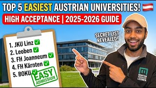 Top 5 Easiest Universities in Austria | High Acceptance | 2025 -2026