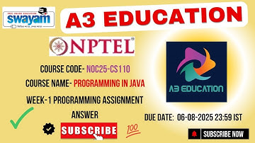 NPTEL Programming in Java Week 1 Programming Assignment Answers | NOC25‑CS110 | IIT Kharagpur 2025