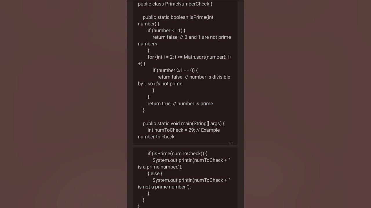 Prime number program Check whether Prime number or not in Java - YouTube