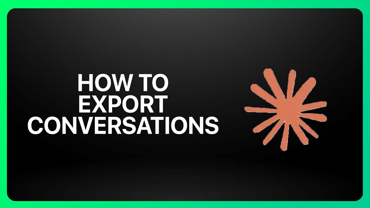 How To Export Claude Conversations ! Tutorial - YouTube