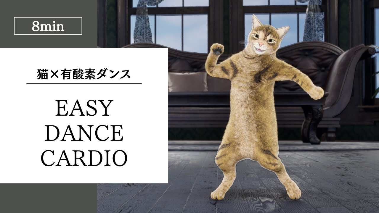 猫と一緒に楽しく運動！8分間のかんたんダイエット有酸素ダンス🐾