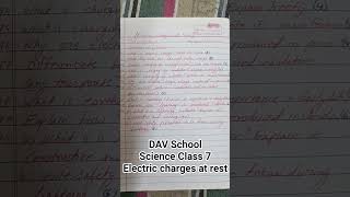 DAV School class 7 Science electric charges at rest