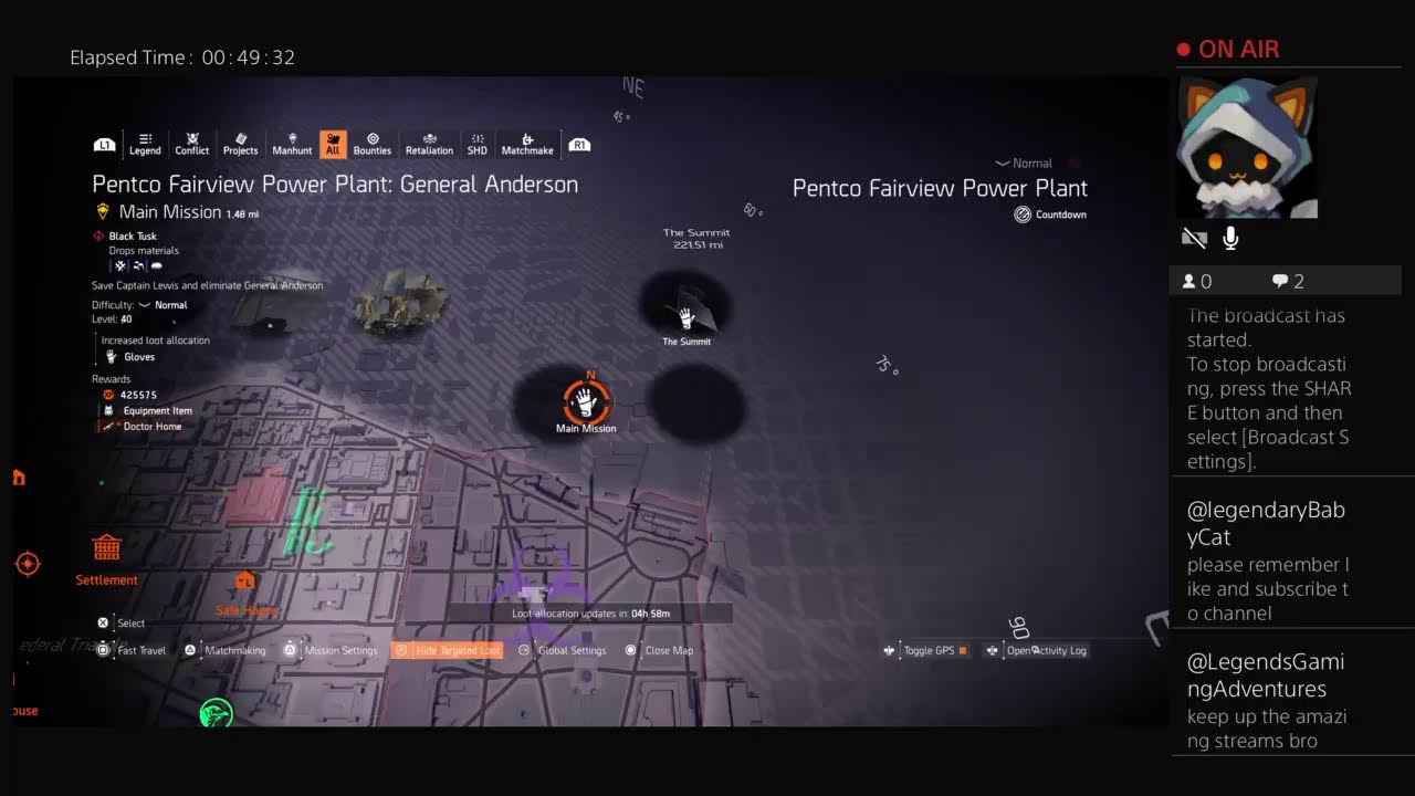 Division 2  try get exotic loot  YouTube Live steam PS4 Broadcast