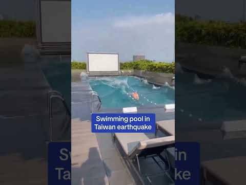 Taiwan earthquake: Swimming pool was filmed as earthquake strikes Taiwan