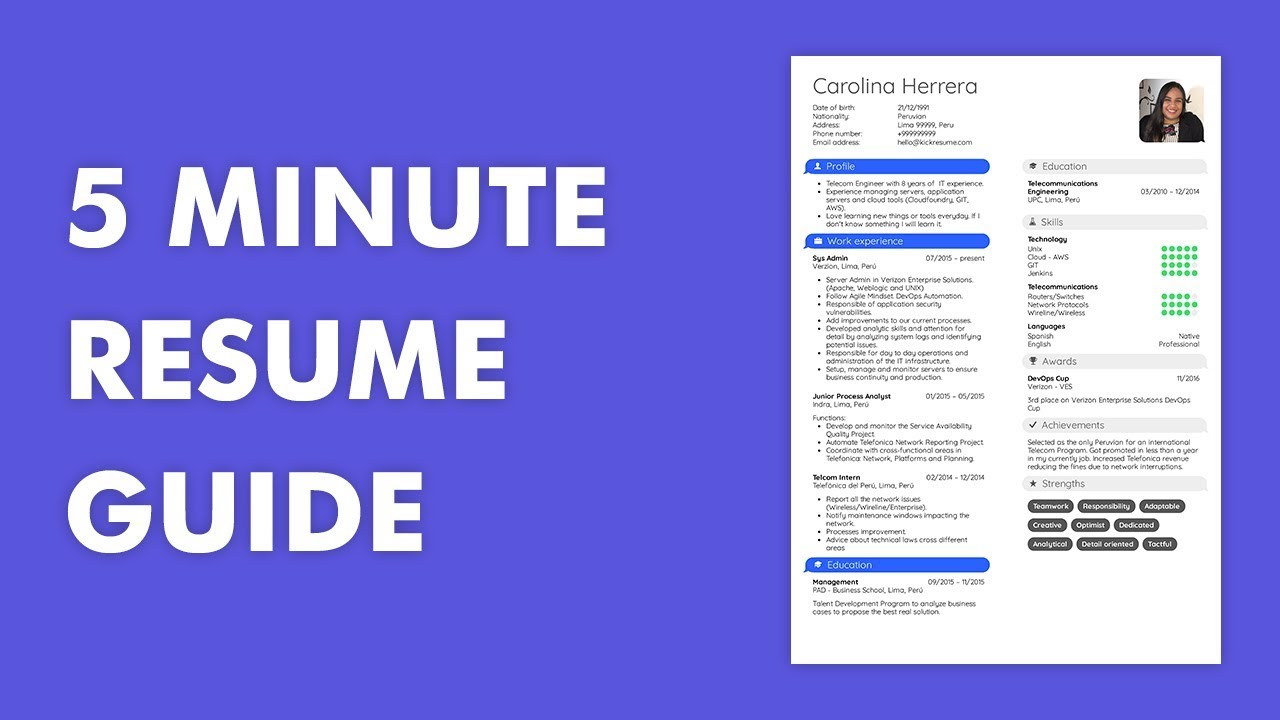 resume tutorial youtube