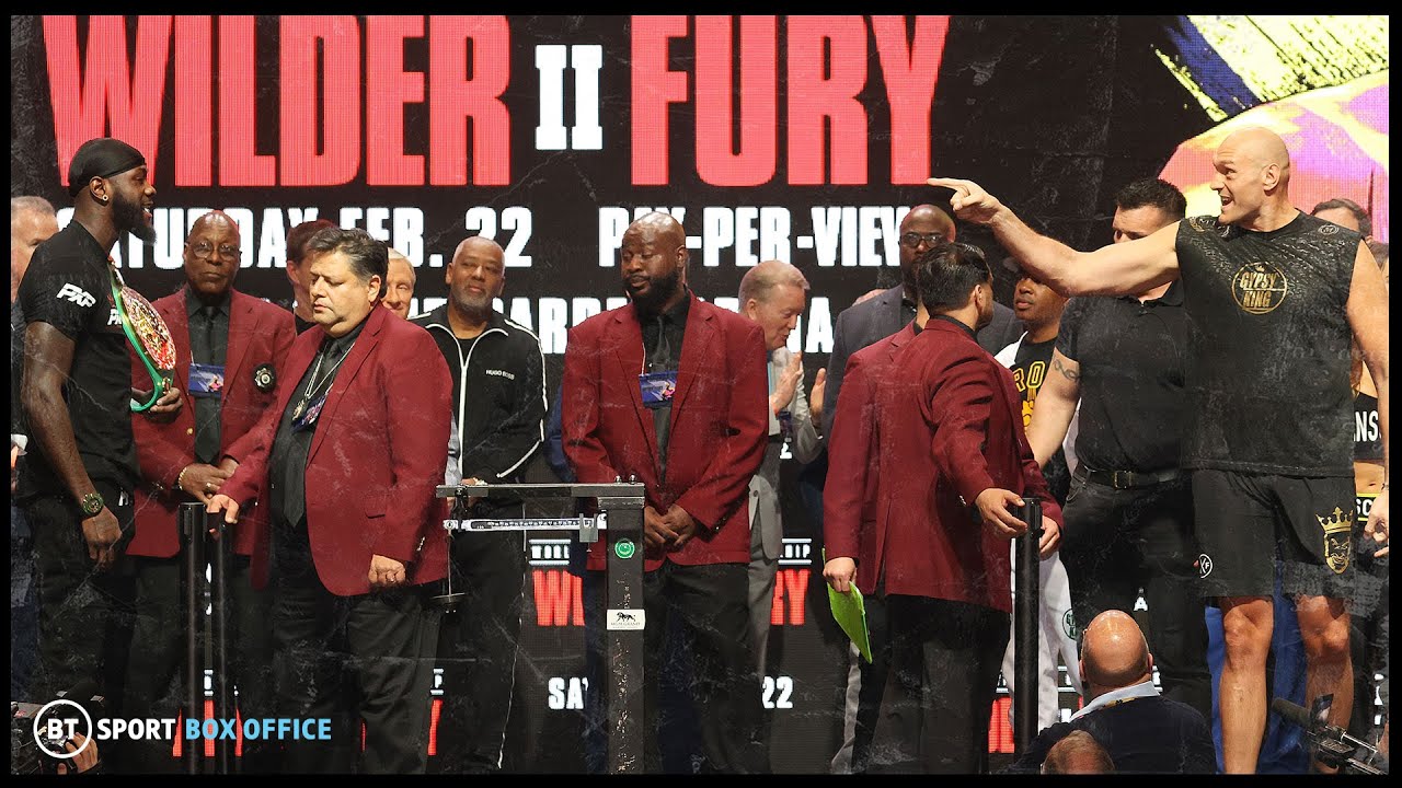 Wilder and Fury scream insults at each other from a distance during final FACE OFF