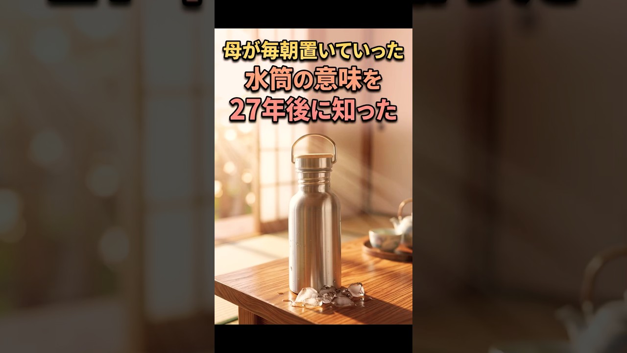 母が毎朝置いていった水筒の意味を27年後に知った