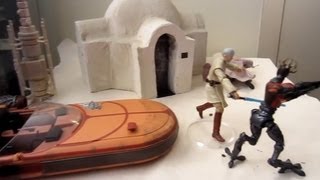 Homemade Tatooine Hut / Cyborg Maul Duel Diorama