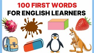 100 First Words for English Learners | School things 🖍️, Shapes 🔵, Colors, Animals, Fruits 🍊