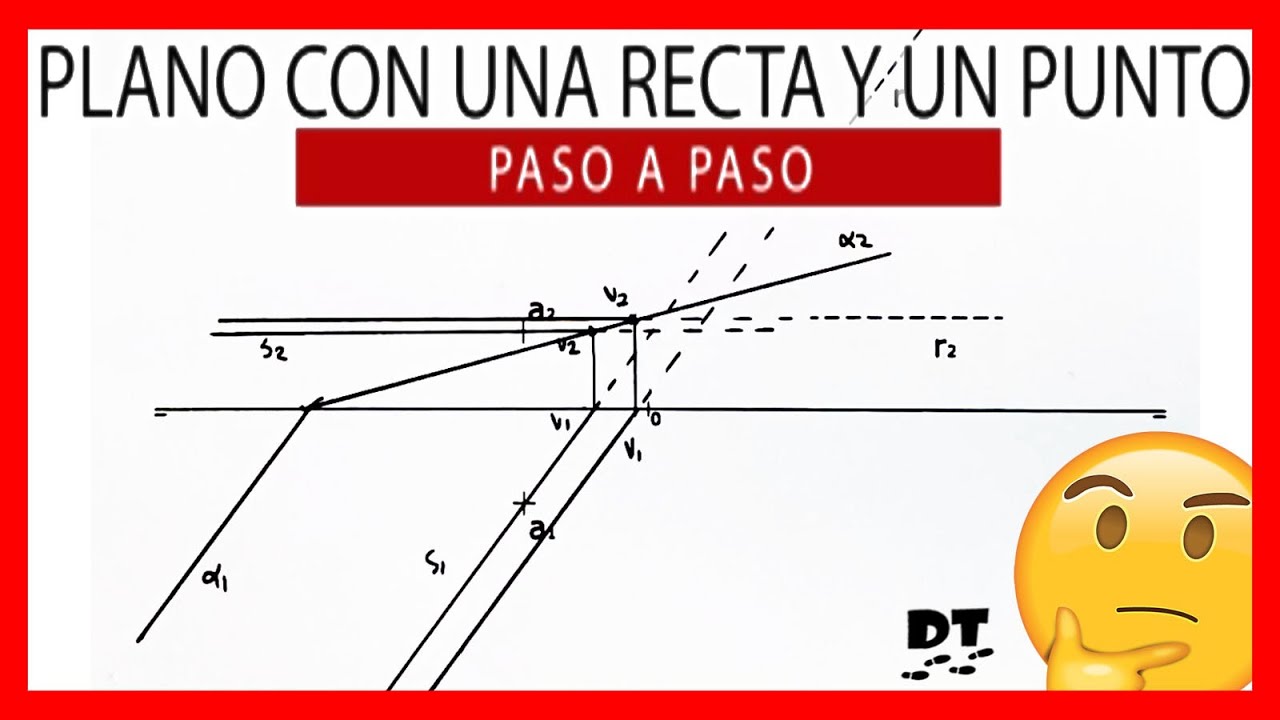 💣💪 PLANO definido por una RECTA y un PUNTO en sistema DIEDRICO